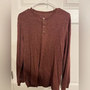 Long Sleeve Waffle Knit Henley - L (42-44)